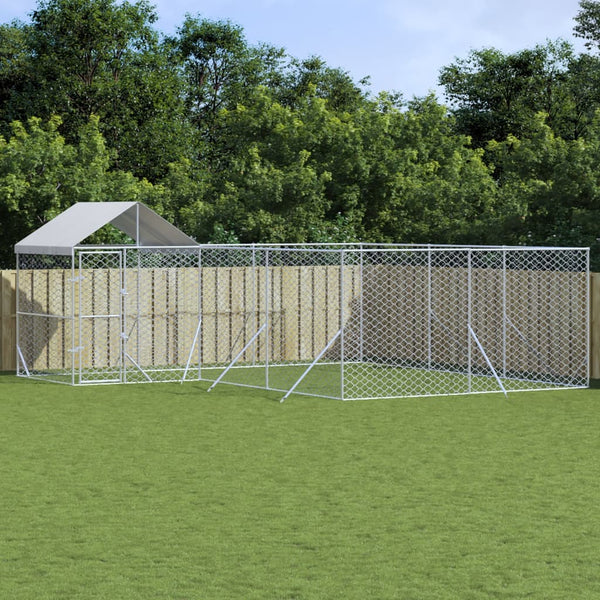 Koiran Ulkohäkki Katolla Hopea 12X12X2,5 M Galvanoitu Teräs