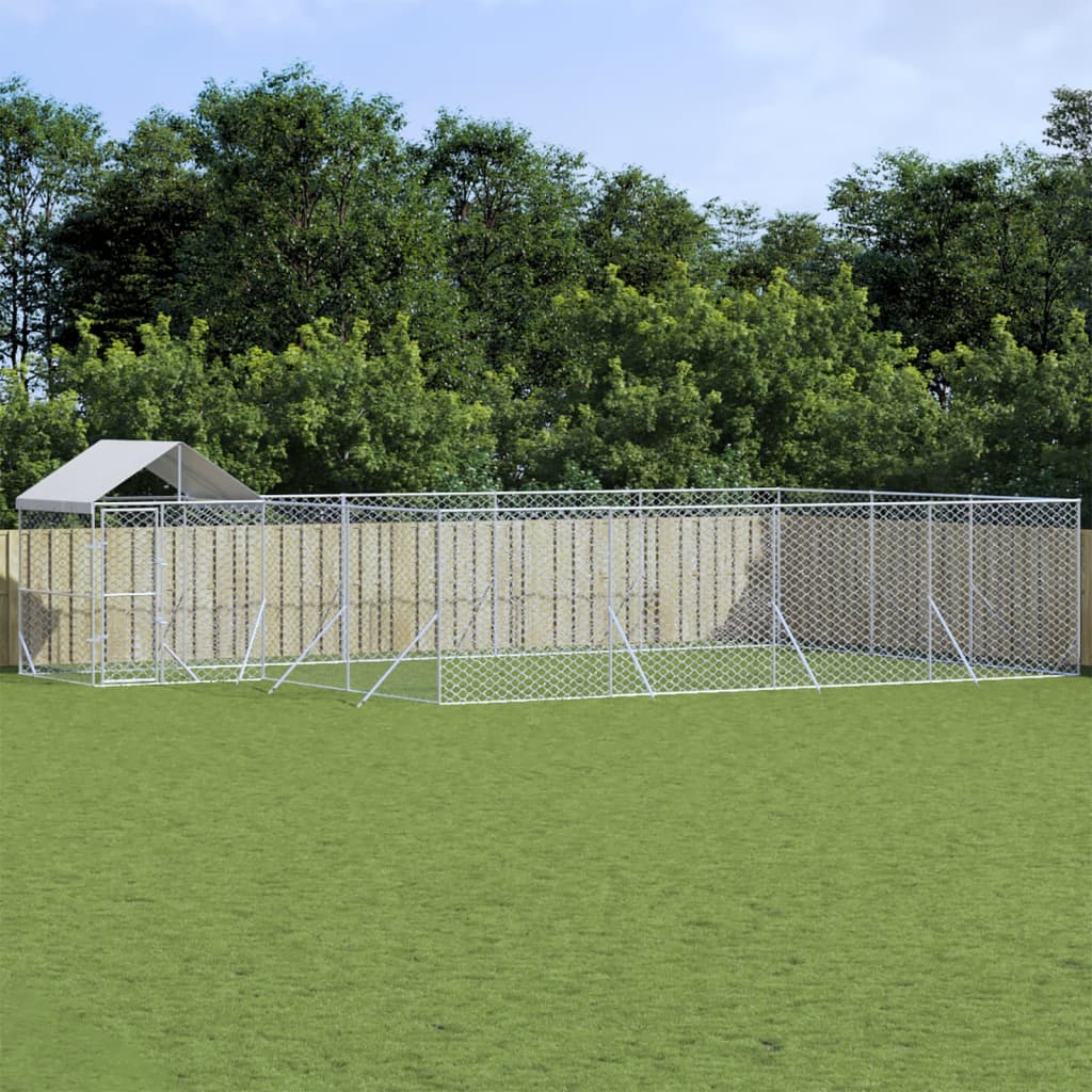 Koiran Ulkohäkki Katolla Hopea 12X12X2,5 M Galvanoitu Teräs
