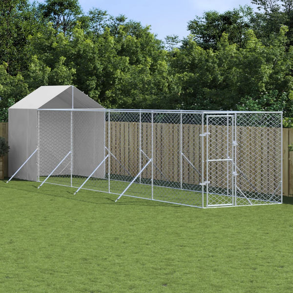 Koiran Ulkohäkki Katolla Hopea 2X6X2,5 M Galvanoitu Teräs