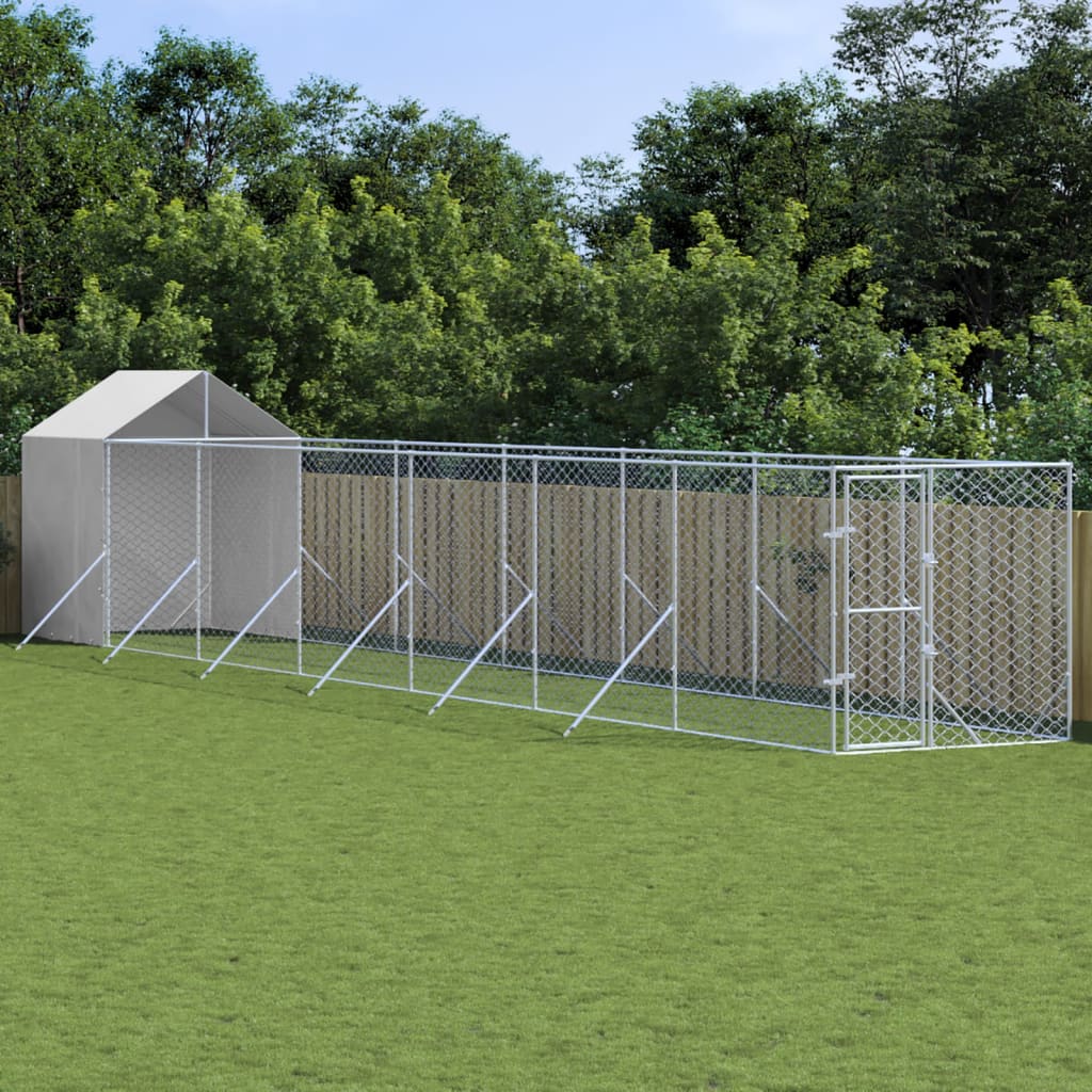 Koiran Ulkohäkki Katolla Hopea 2X6X2,5 M Galvanoitu Teräs