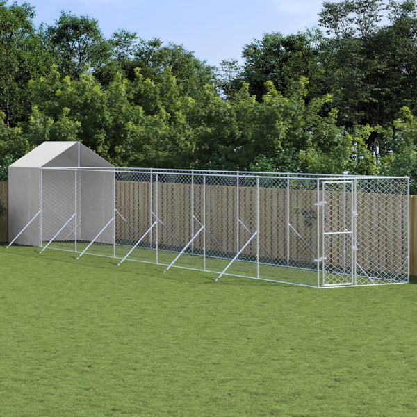 Koiran Ulkohäkki Katolla Hopea 2X6X2,5 M Galvanoitu Teräs