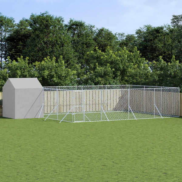 Koiran Ulkohäkki Katolla Hopea 12X12X2,5 M Galvanoitu Teräs