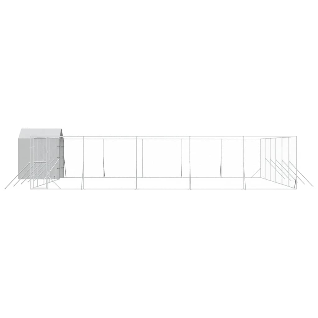 Koiran Ulkohäkki Katolla Hopea 12X12X2,5 M Galvanoitu Teräs