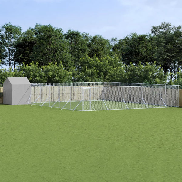Koiran Ulkohäkki Katolla Hopea 12X12X2,5 M Galvanoitu Teräs