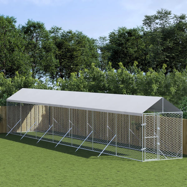Koiran Ulkohäkki Katolla Hopea 2X6X2,5 M Galvanoitu Teräs