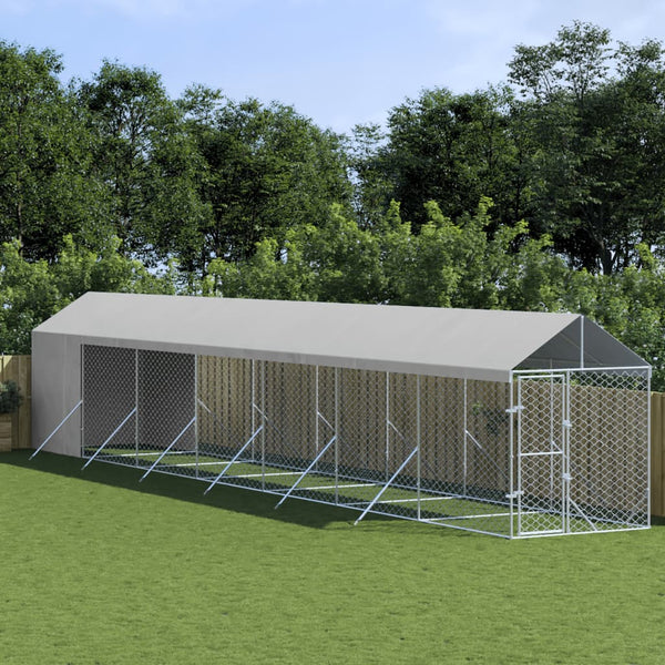 Koiran Ulkohäkki Katolla Hopea 2X6X2,5 M Galvanoitu Teräs