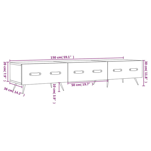 Tv-Taso 150X36X30 Cm Tekninen Puu