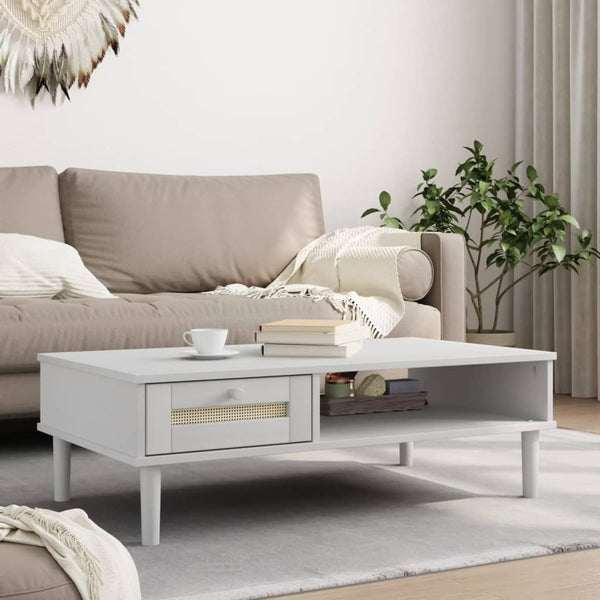 Sohvapöytä Senja Rottinkityyli 100X55X33 Cm Täysi Puu