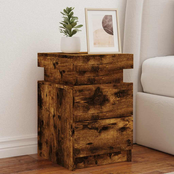 Yöpöydät Led-Valoilla 2 Kpl 35X39X55 Cm