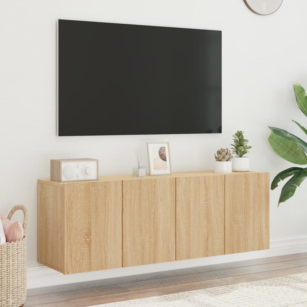 Tv-Kaapit Seinäkiinnitettävä 2 Kpl Sonoma-Tammi 60X30X41 Cm