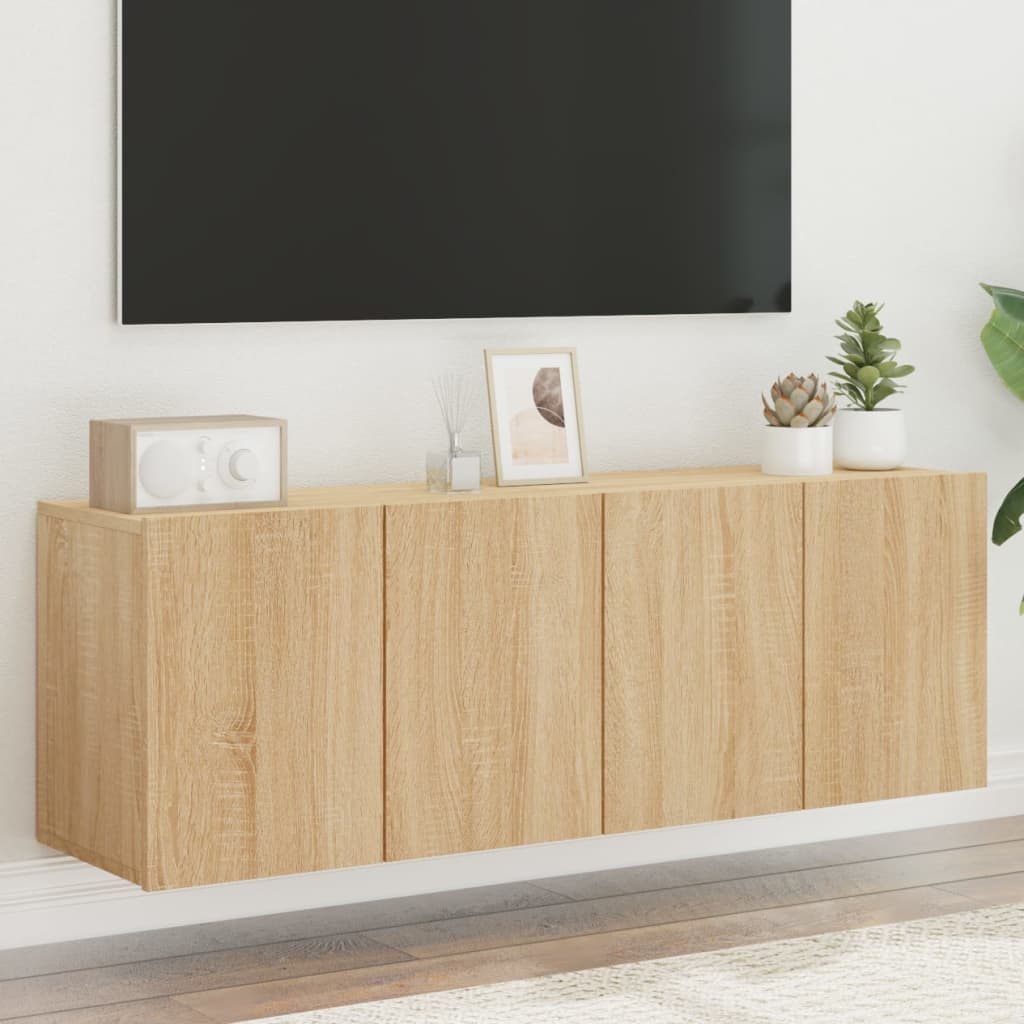 Tv-Kaapit Seinäkiinnitettävä 2 Kpl Sonoma-Tammi 60X30X41 Cm