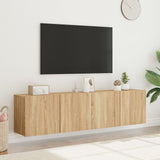 Tv-Kaapit Seinäkiinnitettävä 2 Kpl Sonoma-Tammi 80X30X41 Cm