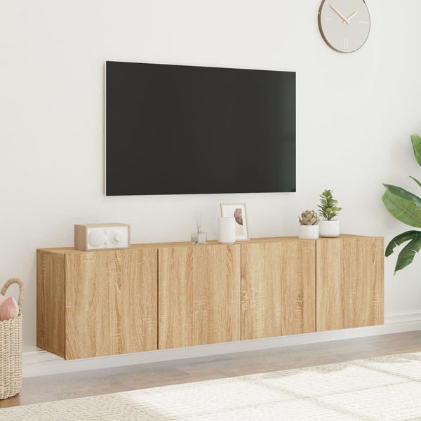 Tv-Kaapit Seinäkiinnitettävä 2 Kpl Sonoma-Tammi 80X30X41 Cm
