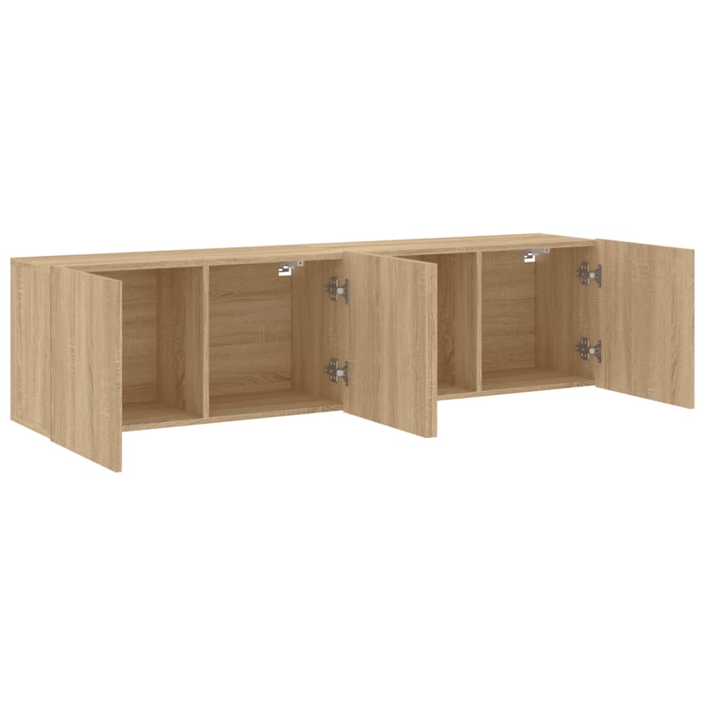 Tv-Kaapit Seinäkiinnitettävä 2 Kpl Sonoma-Tammi 80X30X41 Cm
