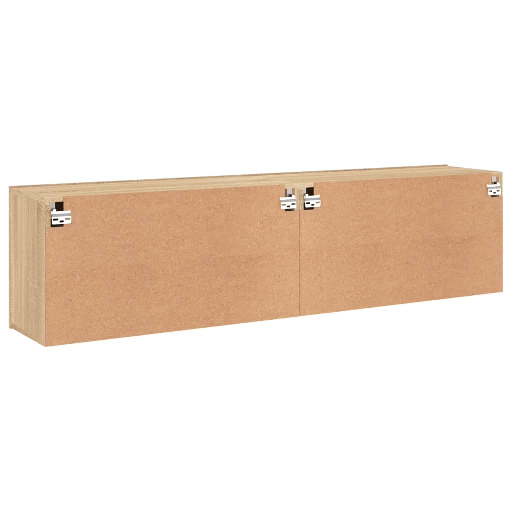 Tv-Kaapit Seinäkiinnitettävä 2 Kpl Sonoma-Tammi 80X30X41 Cm
