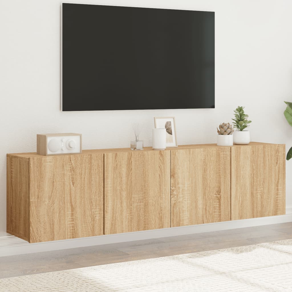 Tv-Kaapit Seinäkiinnitettävä 2 Kpl Sonoma-Tammi 80X30X41 Cm