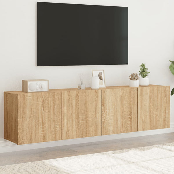 Tv-Kaapit Seinäkiinnitettävä 2 Kpl Sonoma-Tammi 80X30X41 Cm