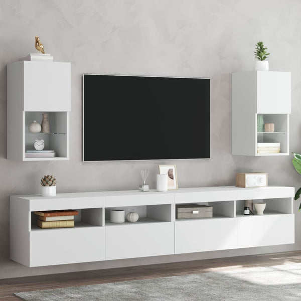 Tv-Kaapit Led-Valoilla 2 Kpl 30,5X30X102 Cm
