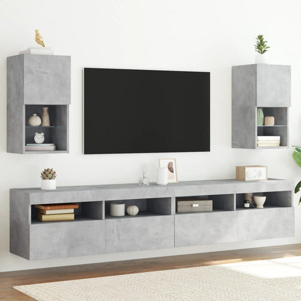 Tv-Kaapit Led-Valoilla 2 Kpl 30,5X30X102 Cm