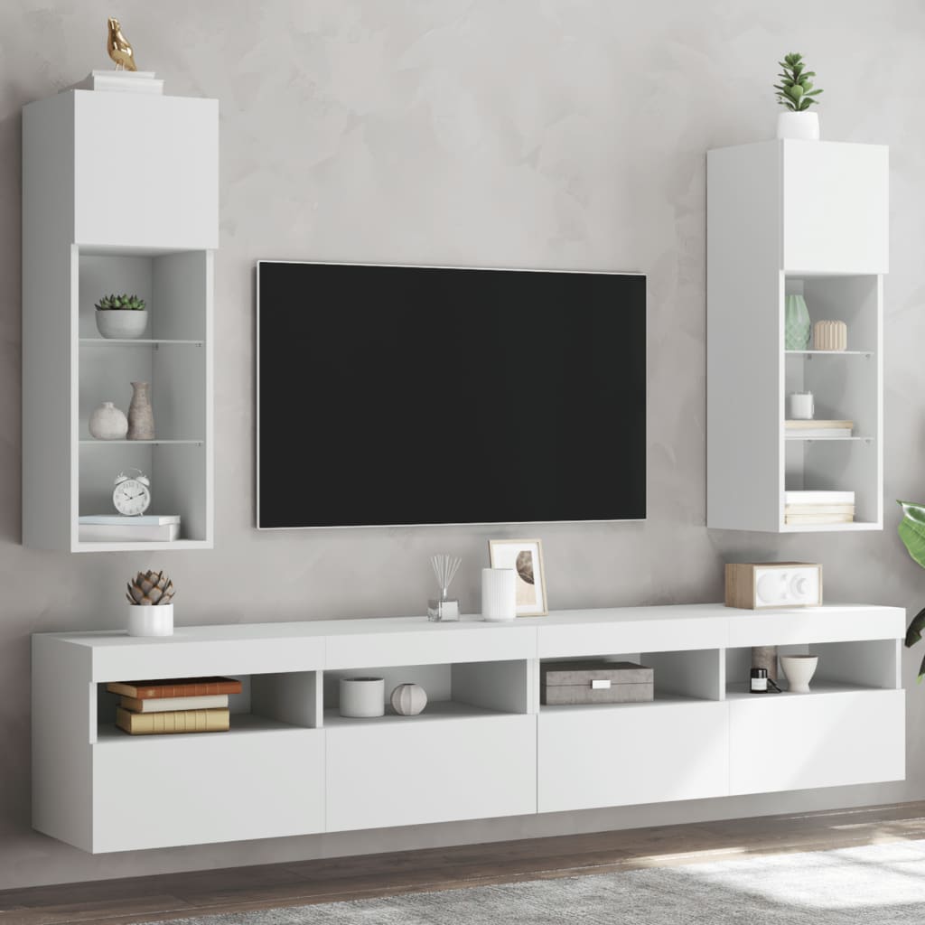 Tv-Kaapit Led-Valoilla 2 Kpl 30,5X30X102 Cm