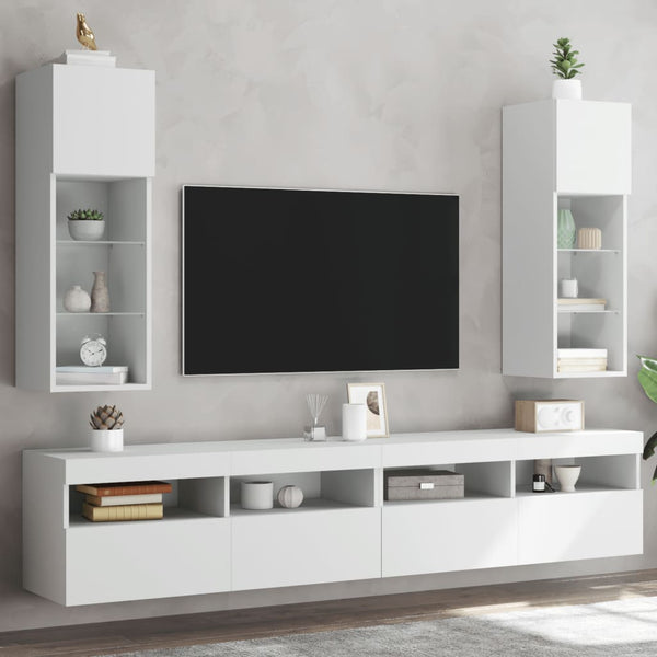 Tv-Kaapit Led-Valoilla 2 Kpl 30,5X30X102 Cm