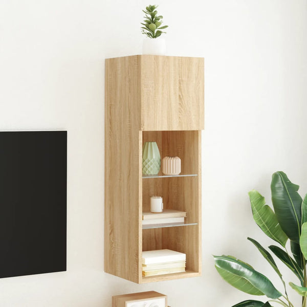 Tv-Kaapit Led-Valoilla 2 Kpl 30,5X30X102 Cm