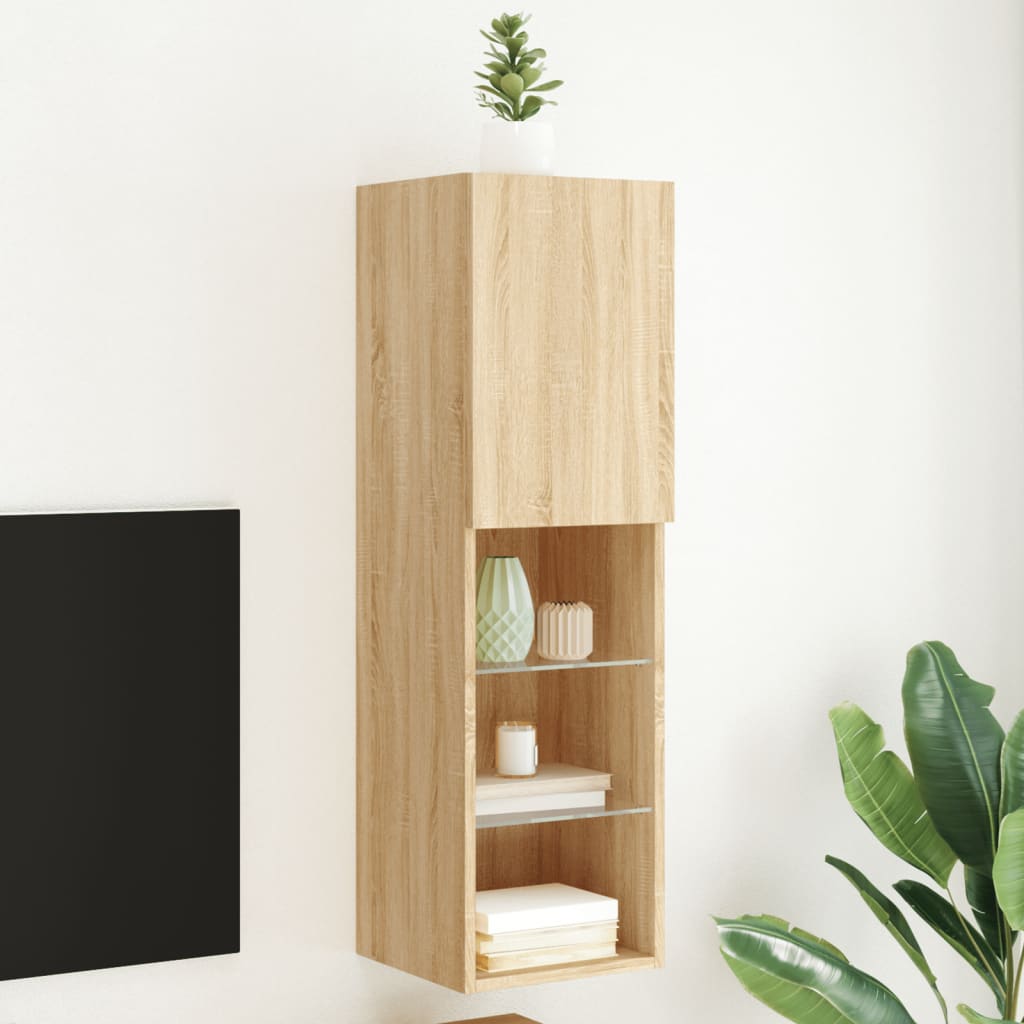 Tv-Kaapit Led-Valoilla 2 Kpl 30,5X30X102 Cm