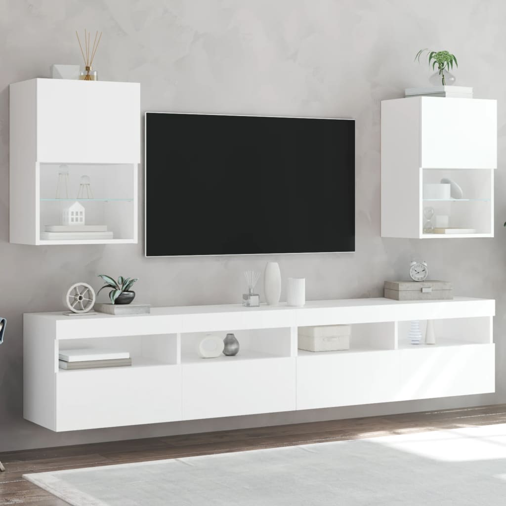 Tv-Kaapit Led-Valoilla 2 Kpl 30,5X30X102 Cm