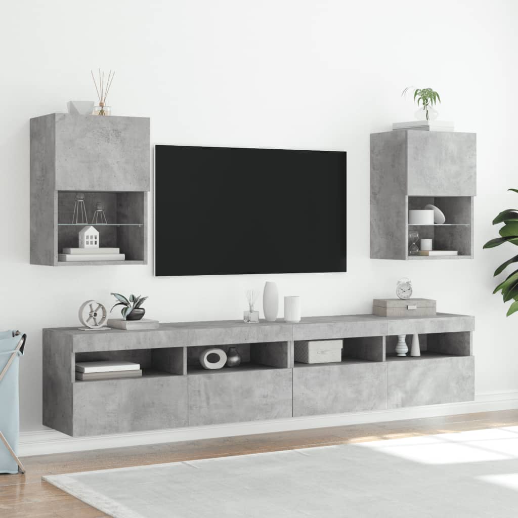 Tv-Kaapit Led-Valoilla 2 Kpl 30,5X30X102 Cm