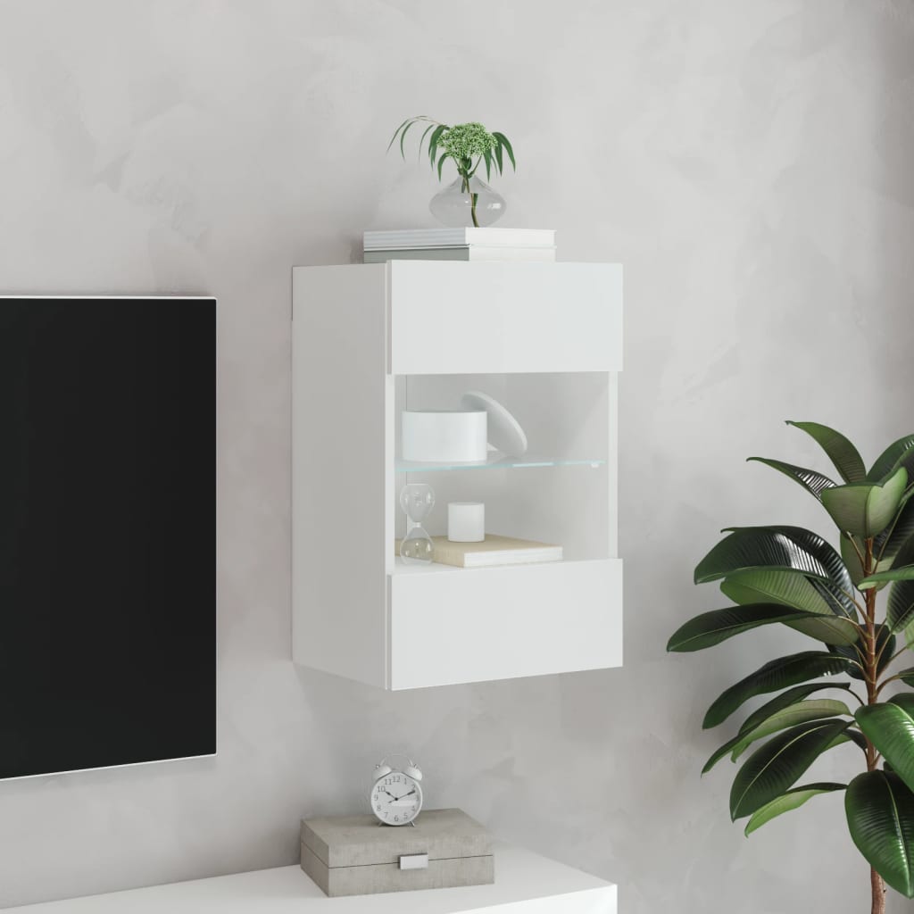 Tv-Seinäkaappi Led-Valoilla 40X30X60,5 Cm