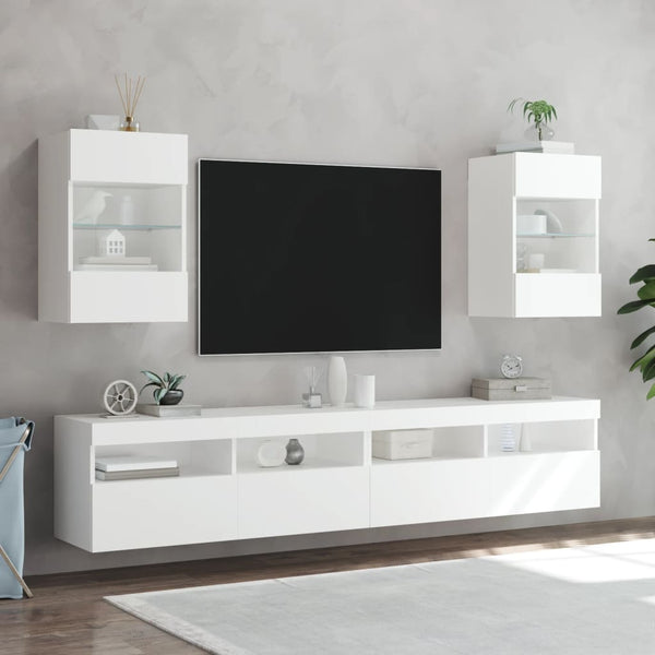 Tv-Seinäkaappi Led-Valoilla 40X30X60,5 Cm