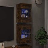 Seinäkaapit Led-Valoilla Televisiolle 2 Kpl 40X30X60,5 Cm