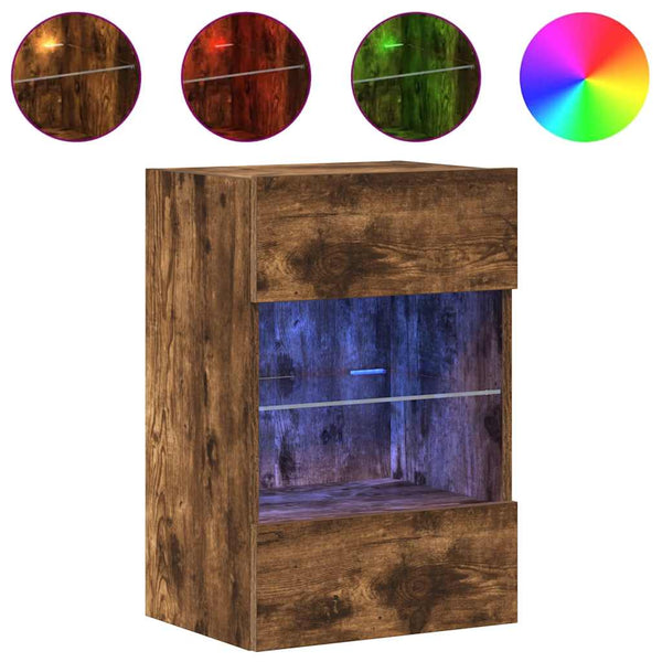 Seinäkaapit Led-Valoilla Televisiolle 2 Kpl 40X30X60,5 Cm