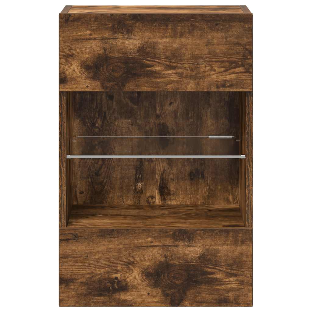 Seinäkaapit Led-Valoilla Televisiolle 2 Kpl 40X30X60,5 Cm