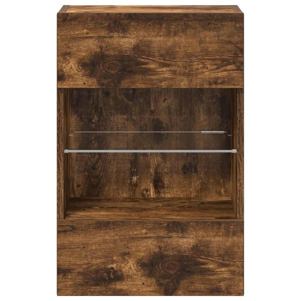 Seinäkaapit Led-Valoilla Televisiolle 2 Kpl 40X30X60,5 Cm