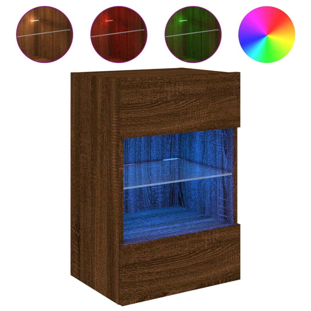 Tv-Seinäkaappi Led-Valoilla 40X30X60,5 Cm