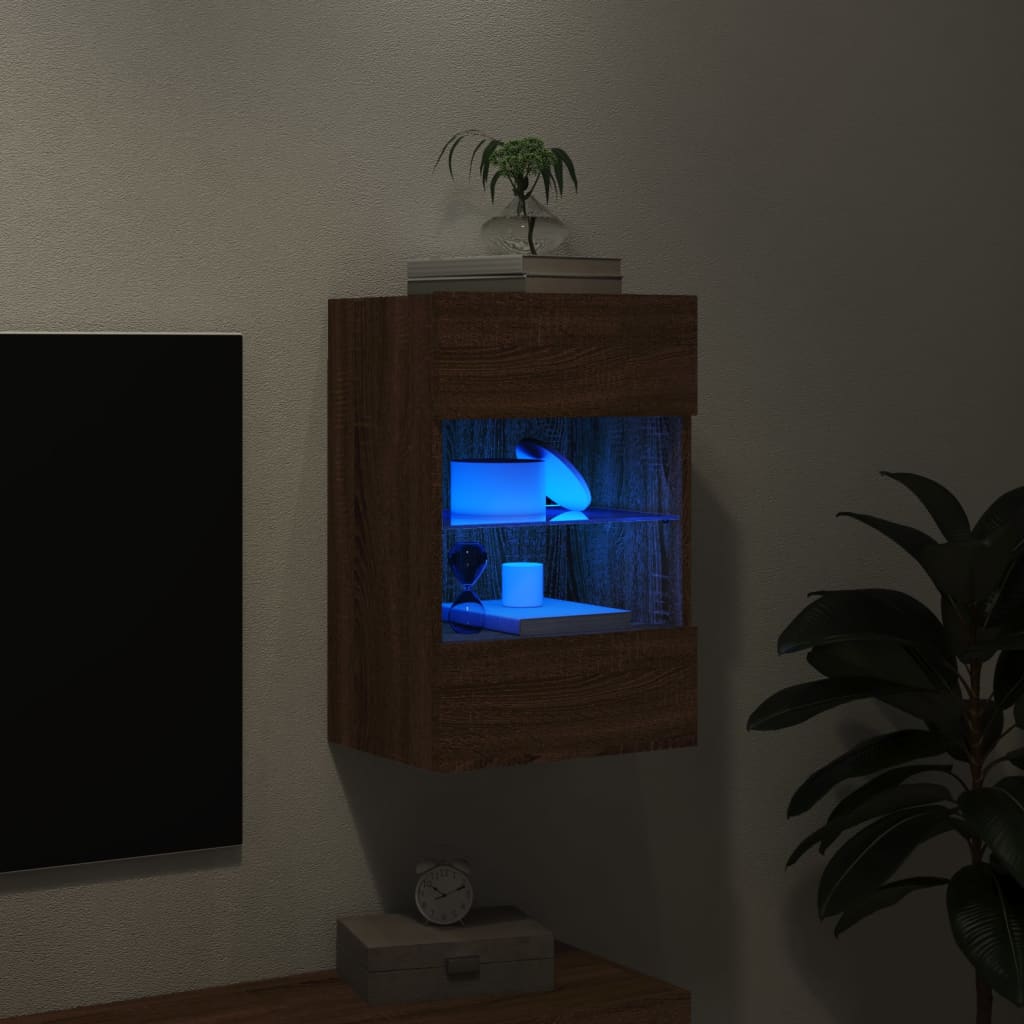 Tv-Seinäkaappi Led-Valoilla 40X30X60,5 Cm