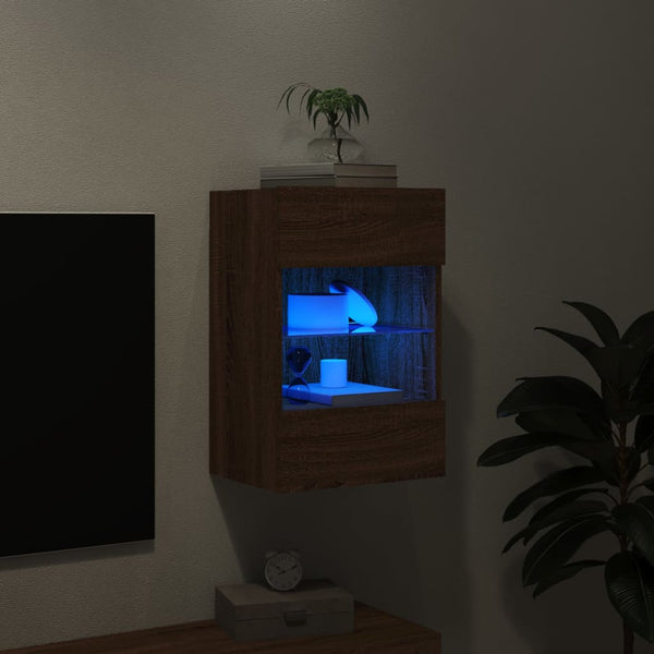 Tv-Seinäkaappi Led-Valoilla 40X30X60,5 Cm
