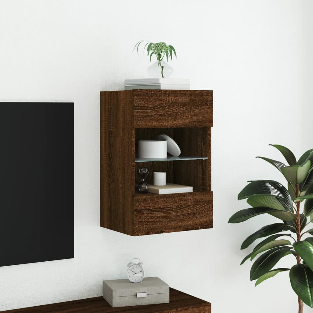 Tv-Seinäkaappi Led-Valoilla 40X30X60,5 Cm