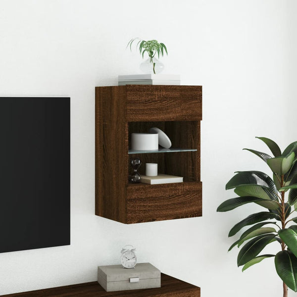 Tv-Seinäkaappi Led-Valoilla 40X30X60,5 Cm