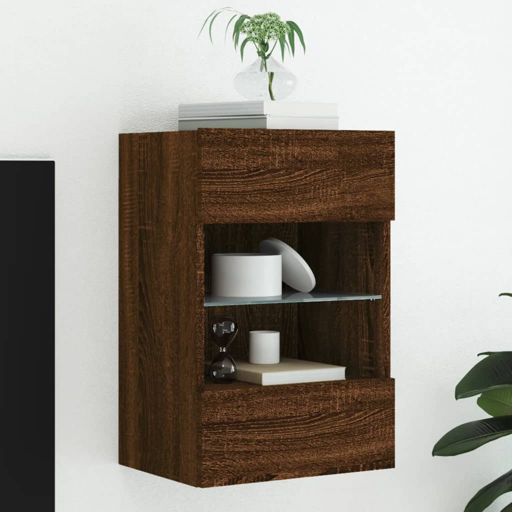 Tv-Seinäkaappi Led-Valoilla 40X30X60,5 Cm