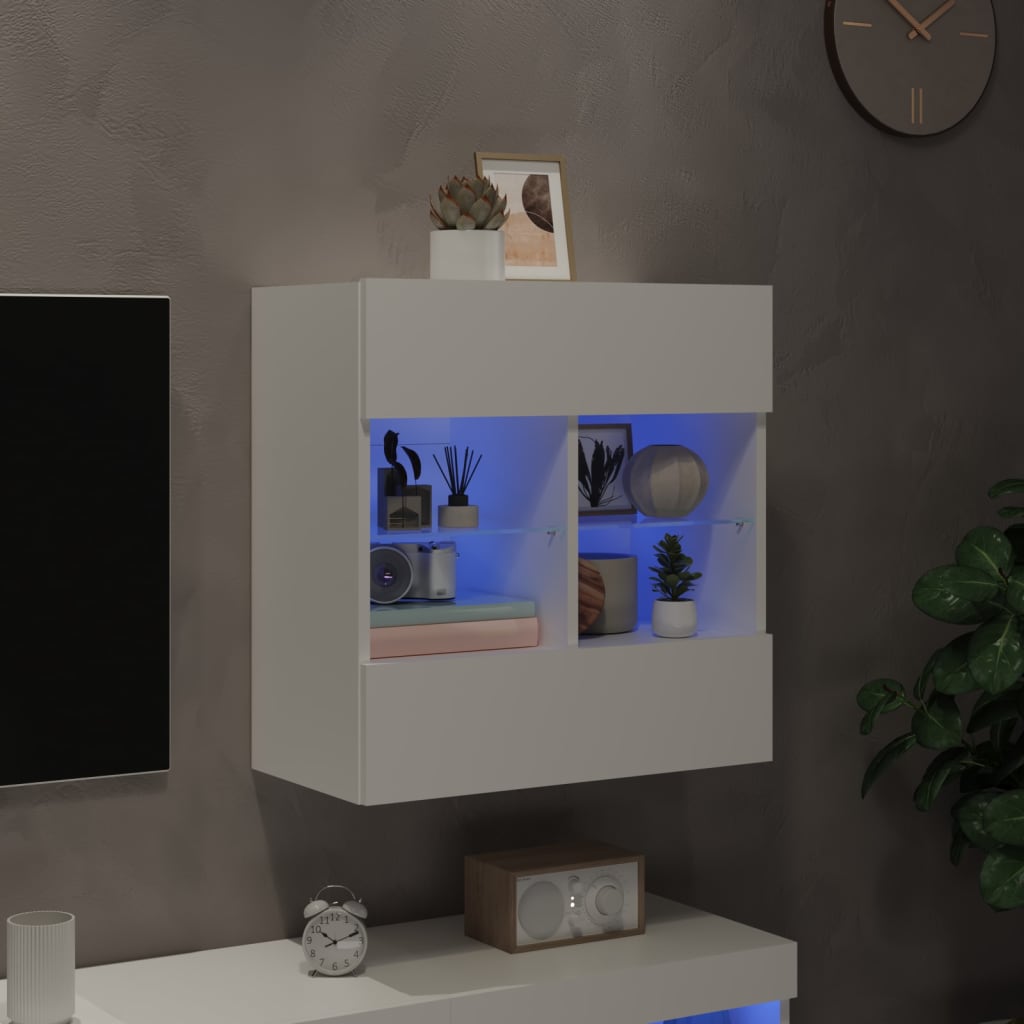 Tv-Seinäkaappi Led-Valoilla 58,5X30X60,5 Cm