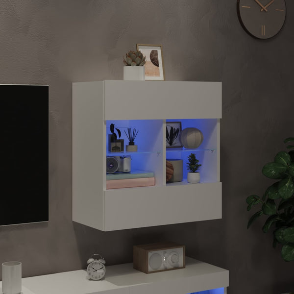 Tv-Seinäkaappi Led-Valoilla 58,5X30X60,5 Cm