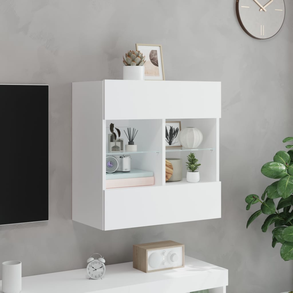 Tv-Seinäkaappi Led-Valoilla 58,5X30X60,5 Cm