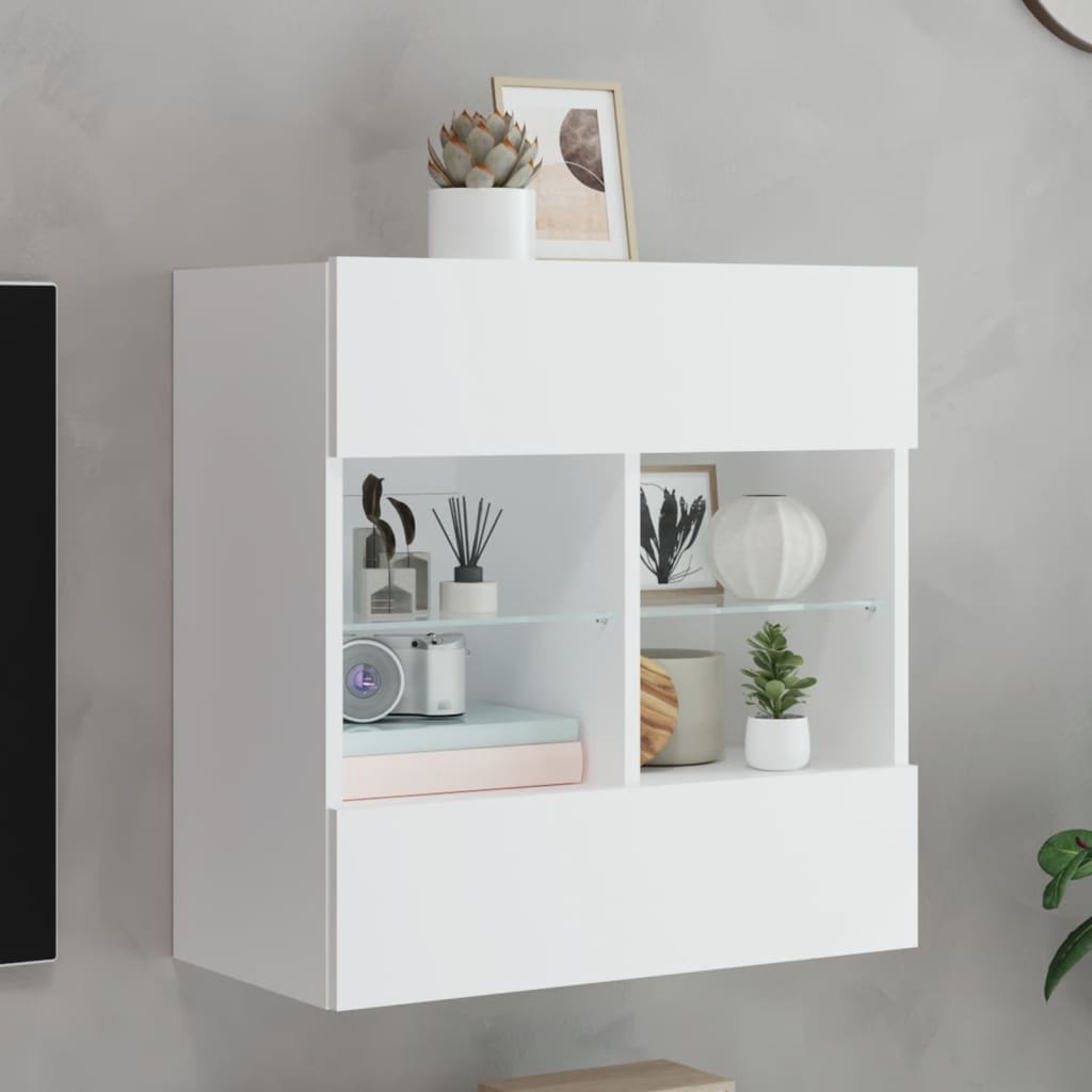 Tv-Seinäkaappi Led-Valoilla 58,5X30X60,5 Cm