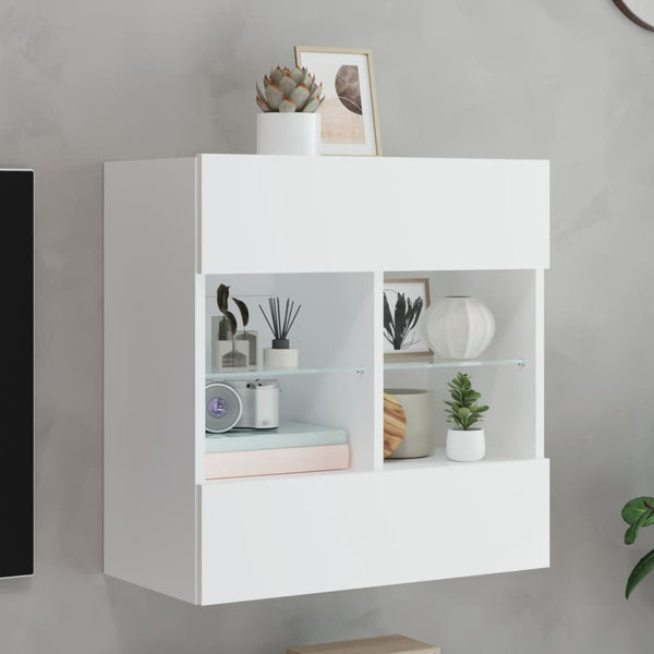 Tv-Seinäkaappi Led-Valoilla 58,5X30X60,5 Cm