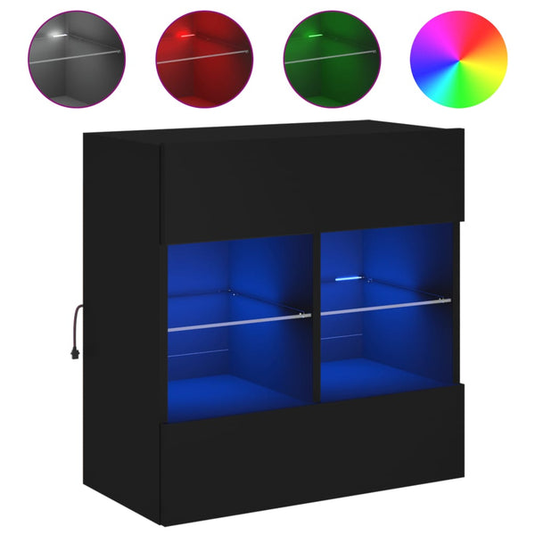 Tv-Seinäkaappi Led-Valoilla 58,5X30X60,5 Cm