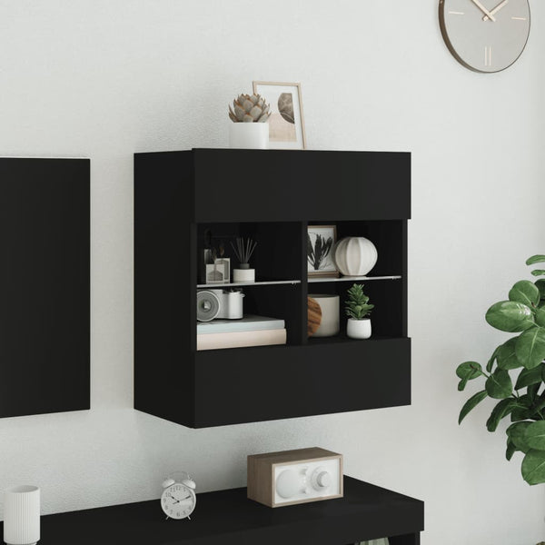 Tv-Seinäkaappi Led-Valoilla 58,5X30X60,5 Cm