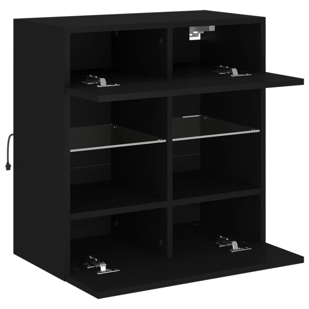 Tv-Seinäkaappi Led-Valoilla 58,5X30X60,5 Cm