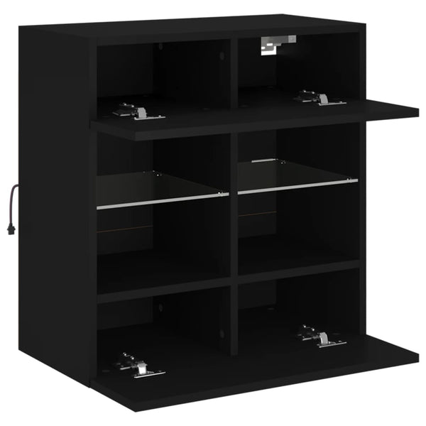 Tv-Seinäkaappi Led-Valoilla 58,5X30X60,5 Cm